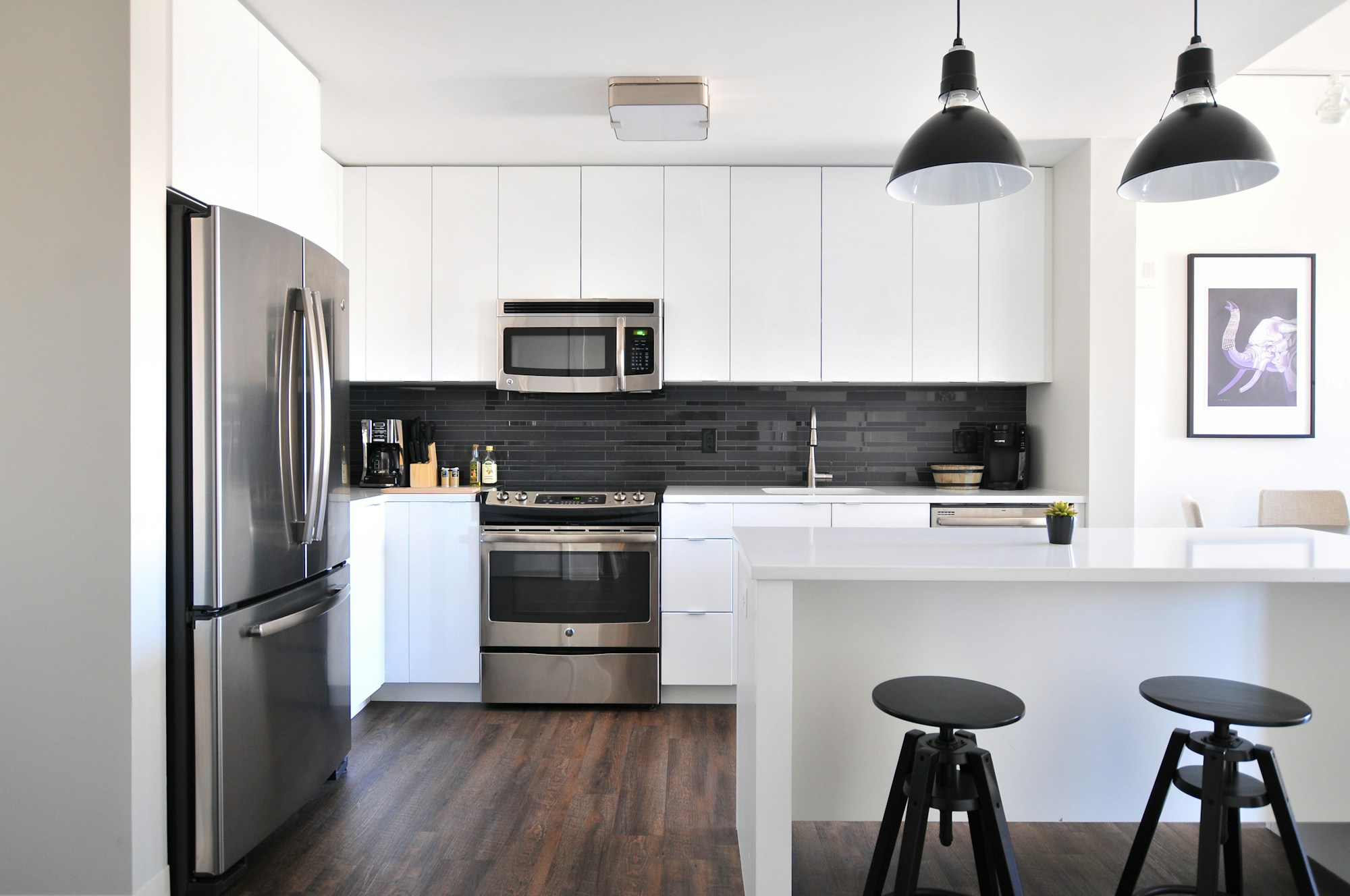 Contemporary kitchen with practical cabinetry and a neutral material palette